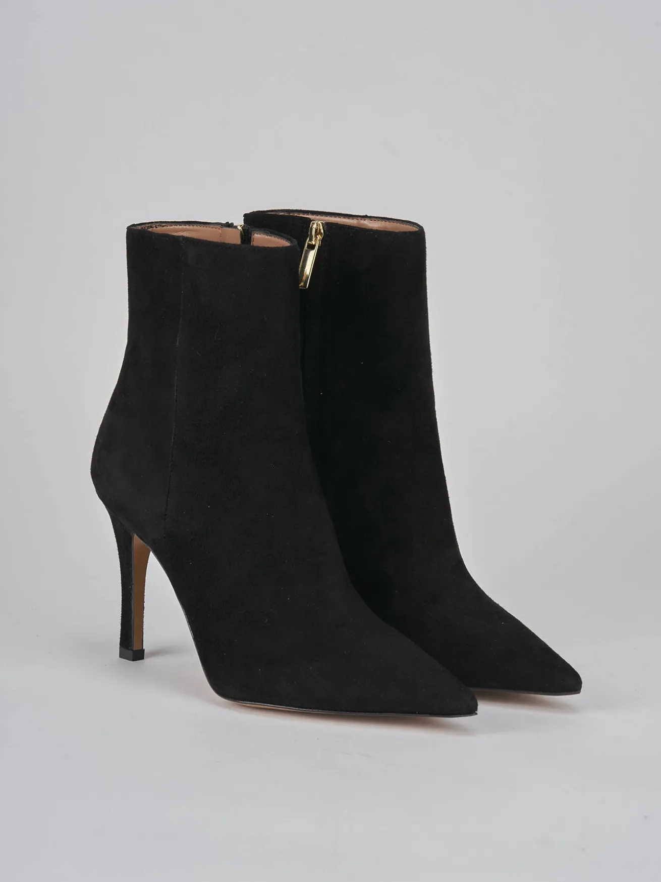 Stivaletti tacco 9cm camoscio nero