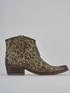 Stivaletti tacco 3cm camoscio multicolor