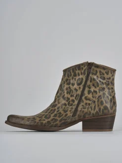 Stivaletti tacco 3cm camoscio multicolor