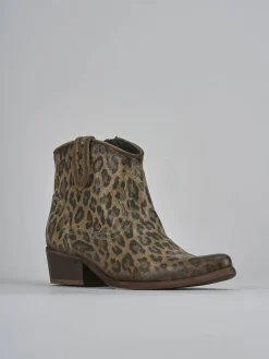 Stivaletti tacco 3cm camoscio multicolor