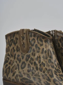 Stivaletti tacco 3cm camoscio multicolor