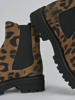 Stivaletti tacco 2cm camoscio multicolor