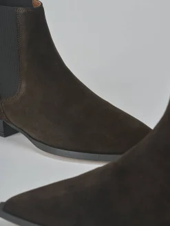 Stivaletti tacco 2cm camoscio testa