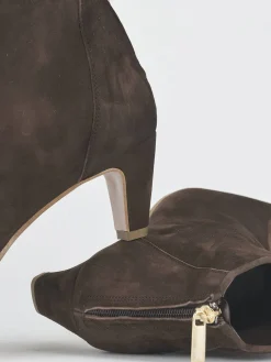 Stivaletti tacco 5cm camoscio testa