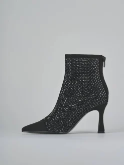 Stivaletti tacco 8cm camoscio sostenible nero