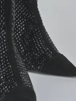 Stivaletti tacco 8cm camoscio sostenible nero