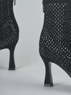 Stivaletti tacco 8cm camoscio sostenible nero