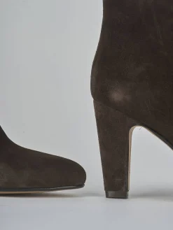 Stivaletti tacco 8cm camoscio testa