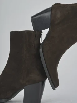 Stivaletti tacco 8cm camoscio testa