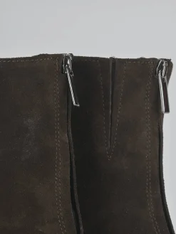 Stivaletti tacco 8cm camoscio testa