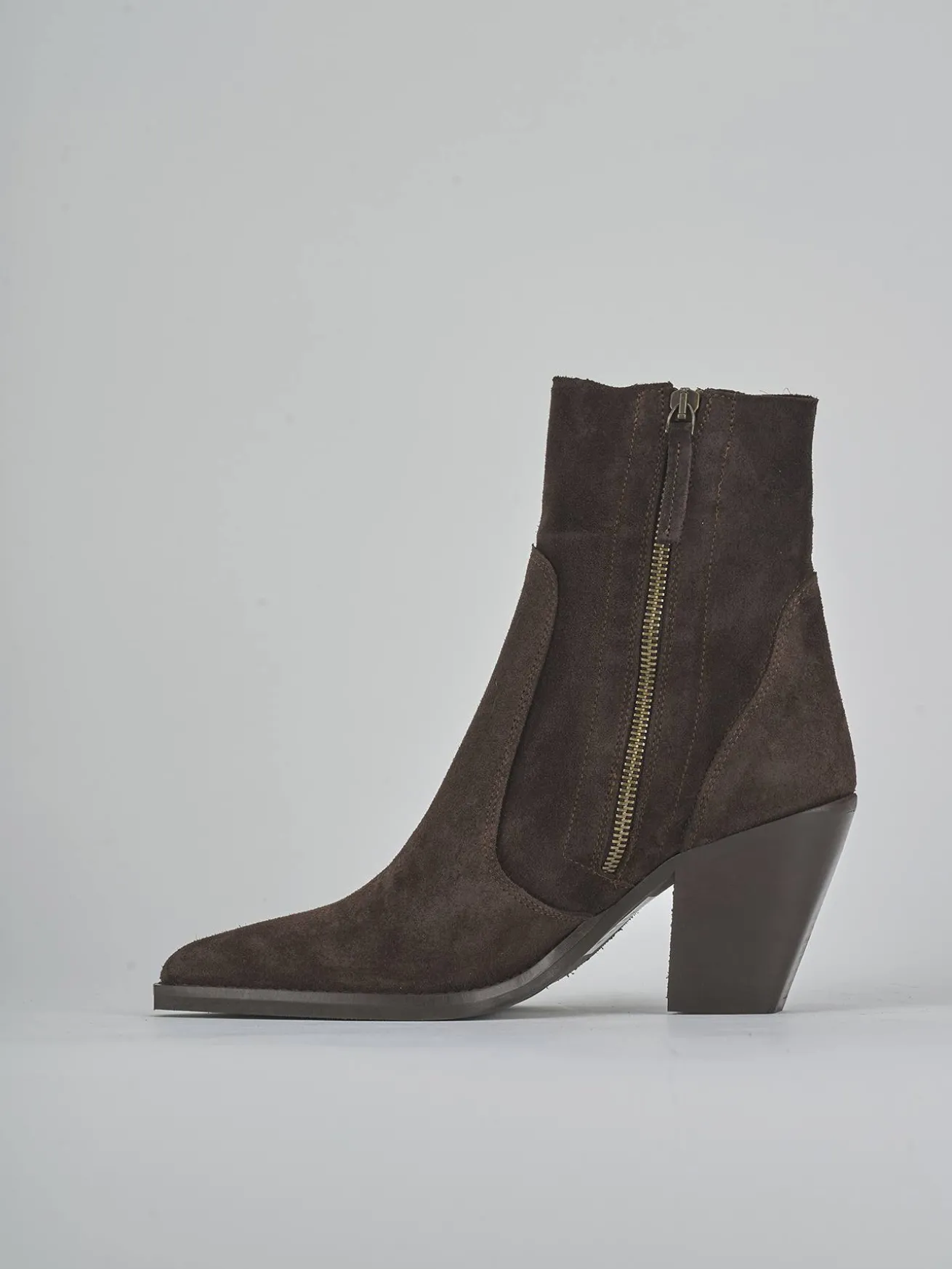 Stivaletti tacco 6cm camoscio testa