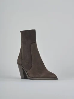 Stivaletti tacco 6cm camoscio testa