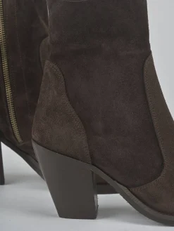 Stivaletti tacco 6cm camoscio testa