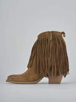 Stivaletti tacco 7cm camoscio marrone