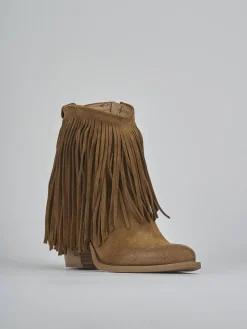 Stivaletti tacco 7cm camoscio marrone