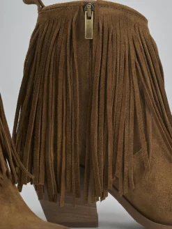 Stivaletti tacco 7cm camoscio marrone