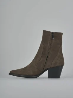 Stivaletti tacco 7cm camoscio beige