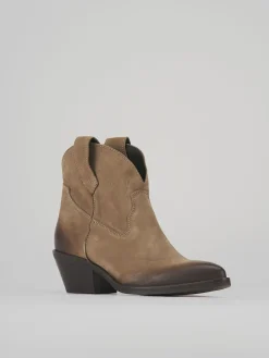 Stivaletti tacco 4cm camoscio beige