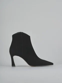 Stivaletti tacco 8cm camoscio nero