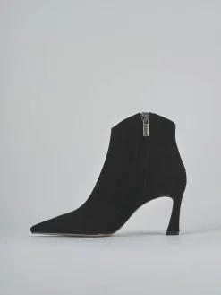 Stivaletti tacco 8cm camoscio nero