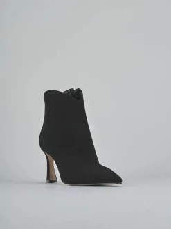 Stivaletti tacco 8cm camoscio nero