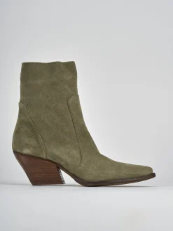 Stivaletti tacco 7cm camoscio verde