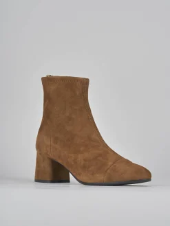 Stivaletti tacco 6cm camoscio marrone