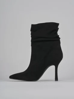 Stivaletti tacco 9cm camoscio nero