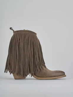 Stivaletti tacco 7cm camoscio beige