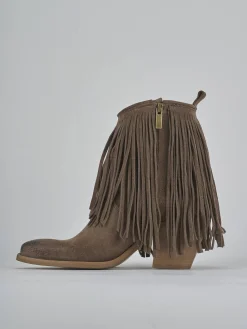 Stivaletti tacco 7cm camoscio beige