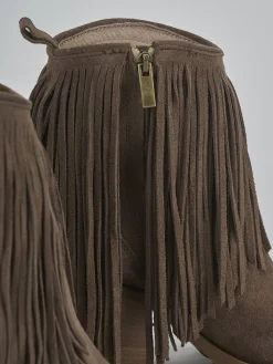 Stivaletti tacco 7cm camoscio beige