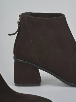 Stivaletti tacco 6cm camoscio testa