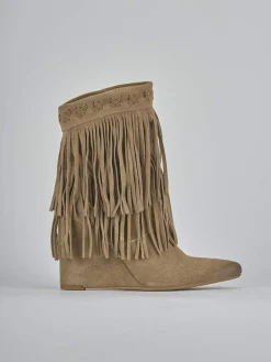 Stivaletti tacco 9cm camoscio marrone