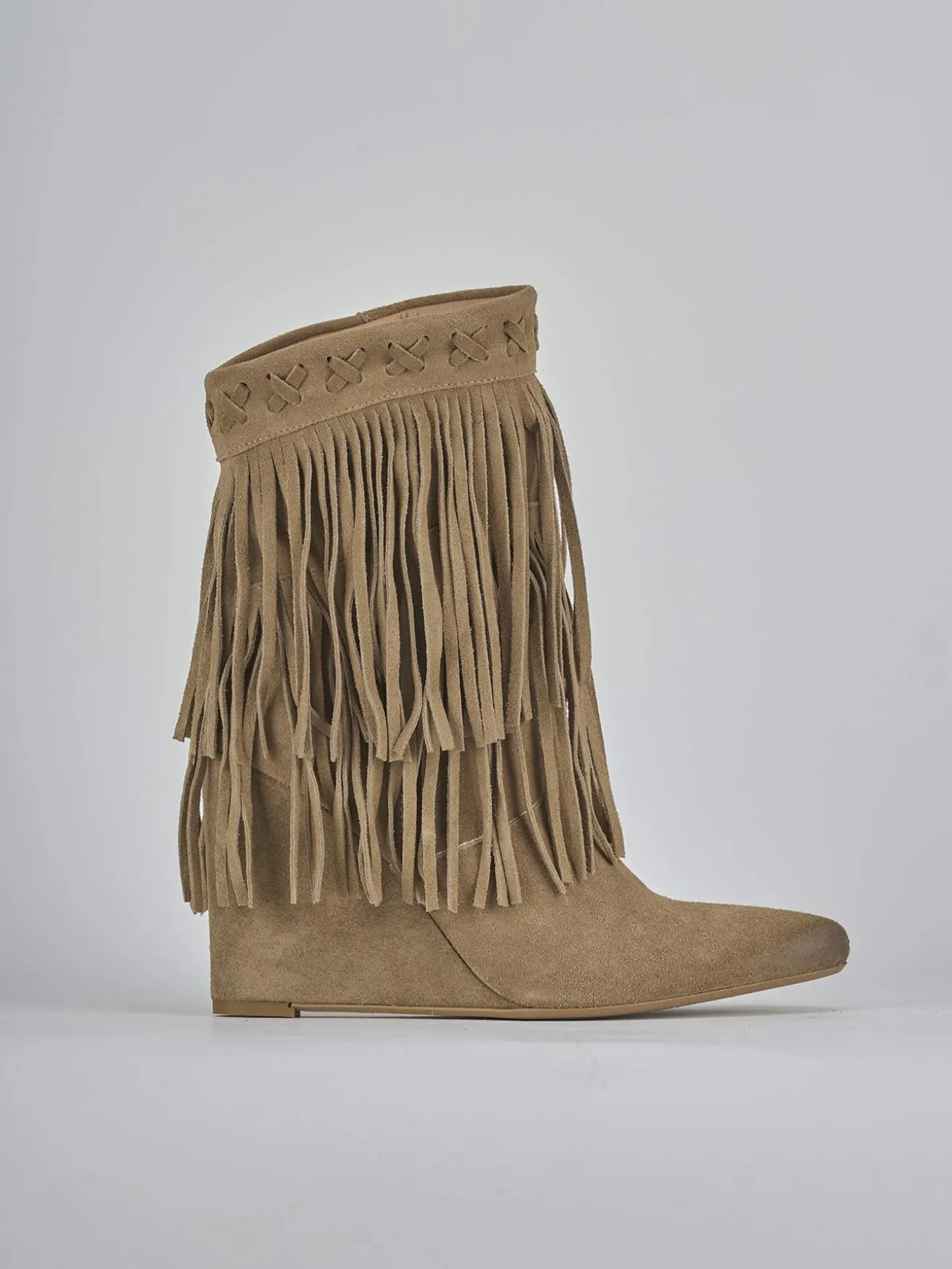 Stivaletti tacco 9cm camoscio marrone