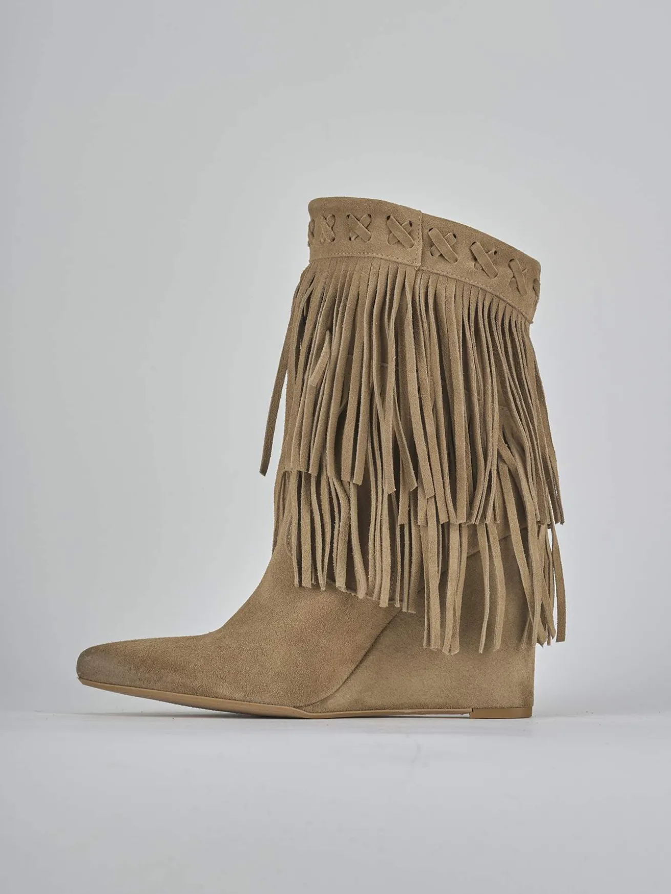 Stivaletti tacco 9cm camoscio marrone