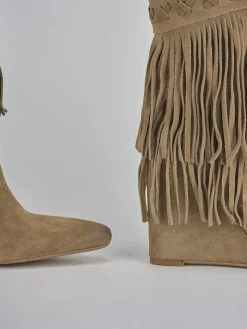 Stivaletti tacco 9cm camoscio marrone