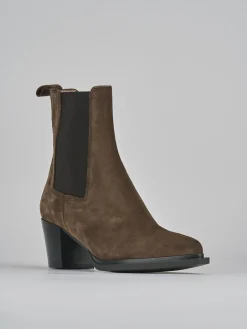 Stivaletti tacco 6cm camoscio testa