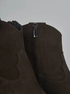 Stivaletti tacco 8cm camoscio testa