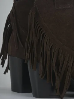 Stivaletti tacco 8cm camoscio testa