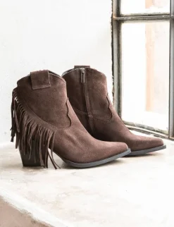 Stivaletti tacco 8cm camoscio testa