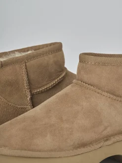 Stivaletti tacco 2cm camoscio marrone