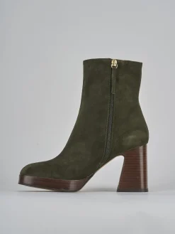 Stivaletti tacco 9cm camoscio verde