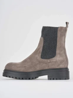 Stivaletti tacco 3cm camoscio grigio