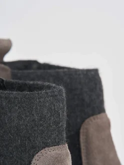 Stivaletti tacco 3cm camoscio grigio