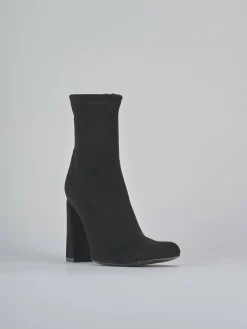 Stivaletti tacco 9cm camoscio sostenible nero