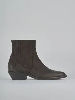 Stivaletti tacco 4cm camoscio testa