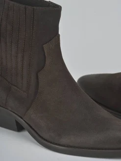 Stivaletti tacco 4cm camoscio testa