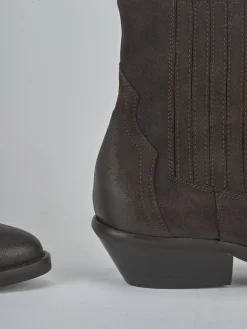 Stivaletti tacco 4cm camoscio testa