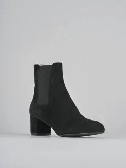 Stivaletti tacco 6cm camoscio nero