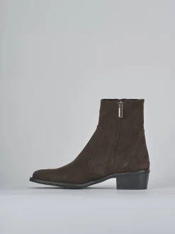 Stivaletti tacco 3cm camoscio testa